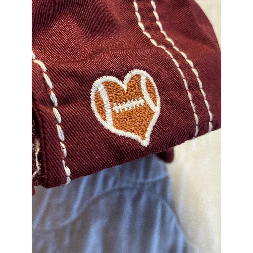 Football Mama Hat One Size Women's Kbethos Maroon Cap Adjustable Strap